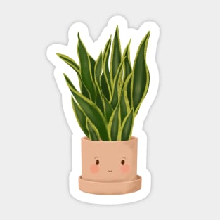 Cute Plant Illustration, Snake Plant Sticker